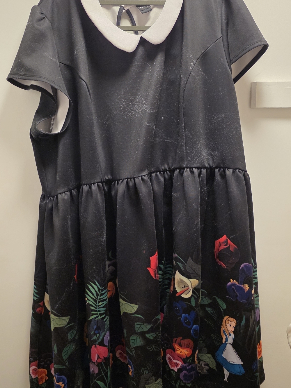Torrid Disney Alice In Wonderland Black Floral Dress